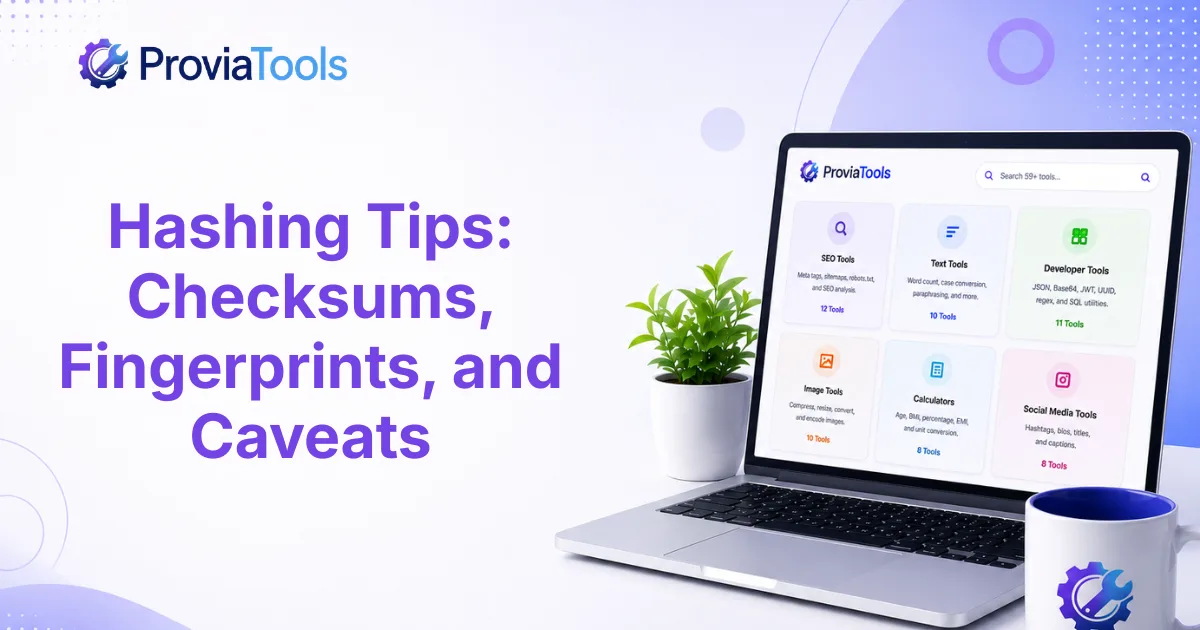 Hashing Tips: Checksums, Fingerprints, and Caveats