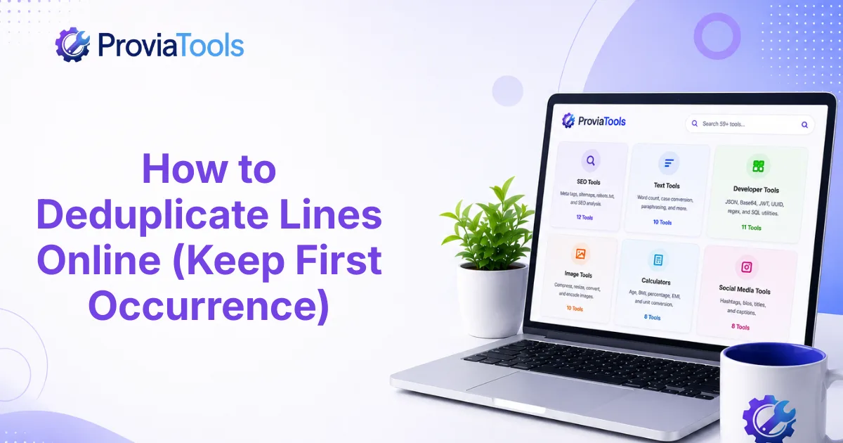 How to Deduplicate Lines Online (Keep First Occurrence)